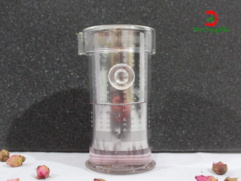 ấm chén thủy tinh pha trà hoa