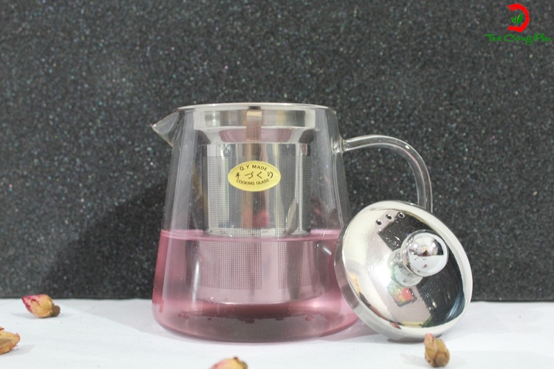 ấm inox thủy tinh chịu nhiệt