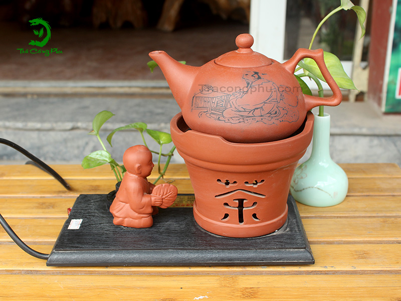 Ấm tử sa kèm bếp đun