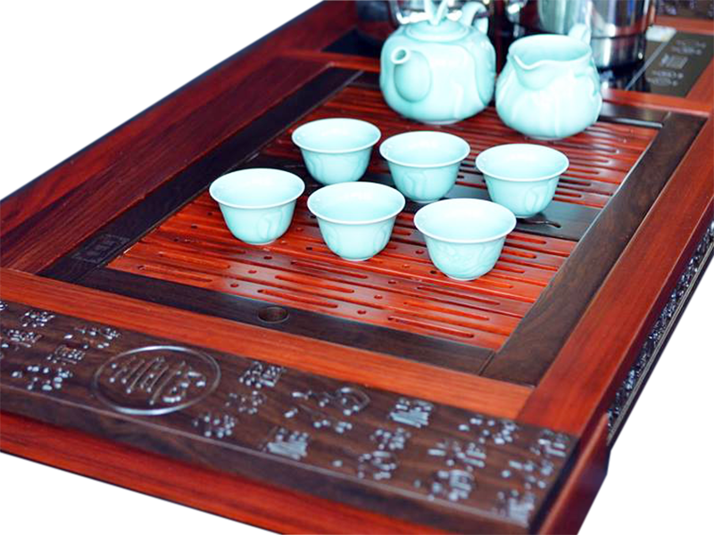 bàn trà nguyên gỗ phúc thọ an khang